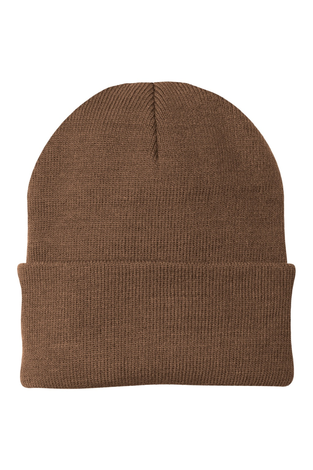 Port & Company Hats CP90 Unisex Knit Beanie Brown Flat Front