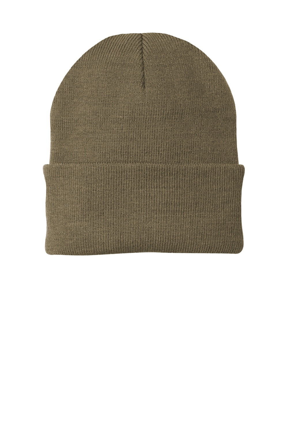 Port & Company Hats CP90 Unisex Knit Beanie Coyote Brown  Flat Front