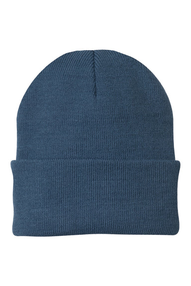 Port & Company Hats CP90 Unisex Knit Beanie Millennium Blue Flat Front