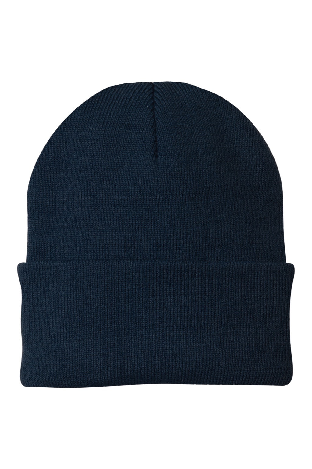 Port & Company Hats CP90 Unisex Knit Beanie Navy Blue Flat Front