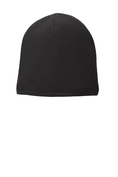 Port & Company Hats CP91L Unisex Fleece Lined Beanie Black Flat Front