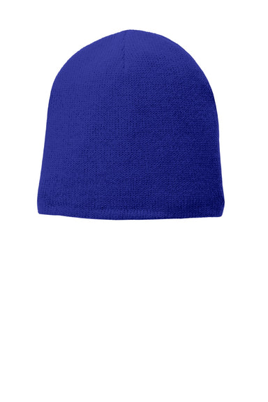 Port & Company Hats CP91L Unisex Fleece Lined Beanie Athletic Royal Blue Flat Front