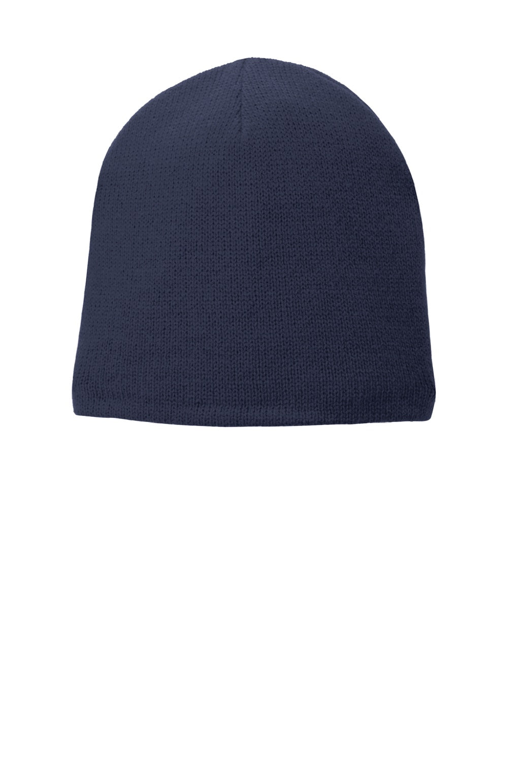 Port & Company Hats CP91L Unisex Fleece Lined Beanie Navy Blue Flat Front