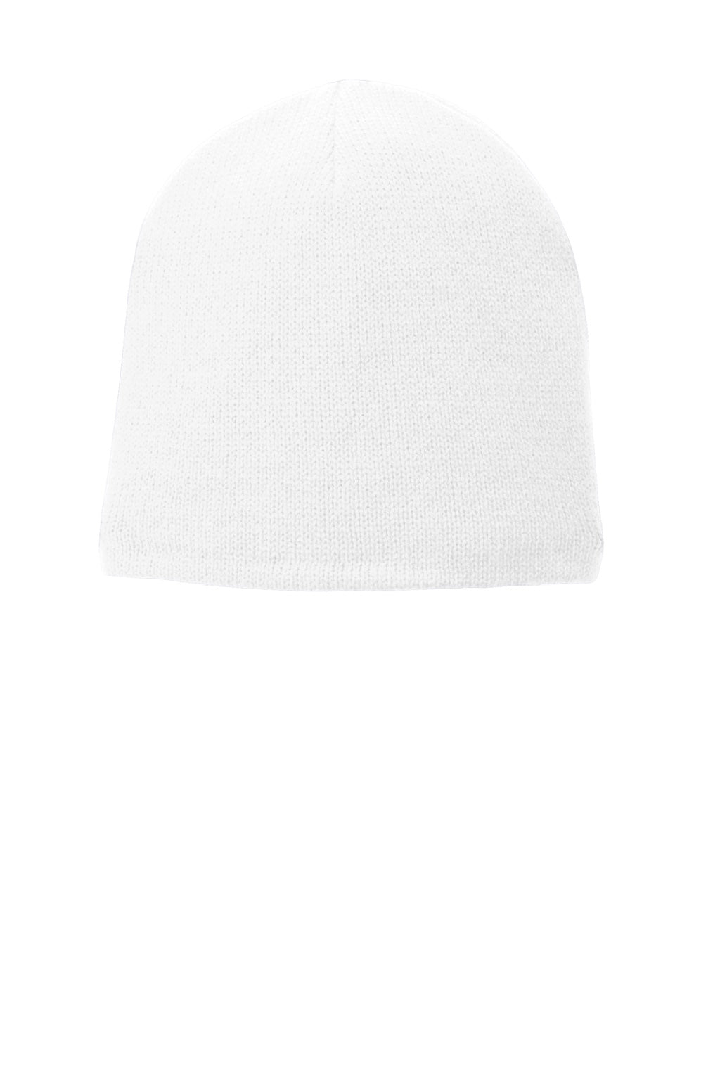 Port & Company Hats CP91L Unisex Fleece Lined Beanie White Flat Front