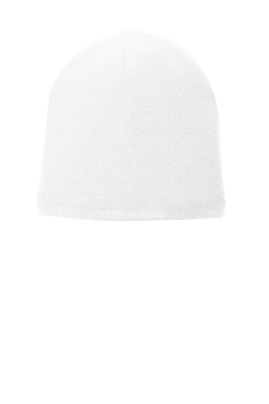 Port & Company Hats CP91L Unisex Fleece Lined Beanie White Flat Front