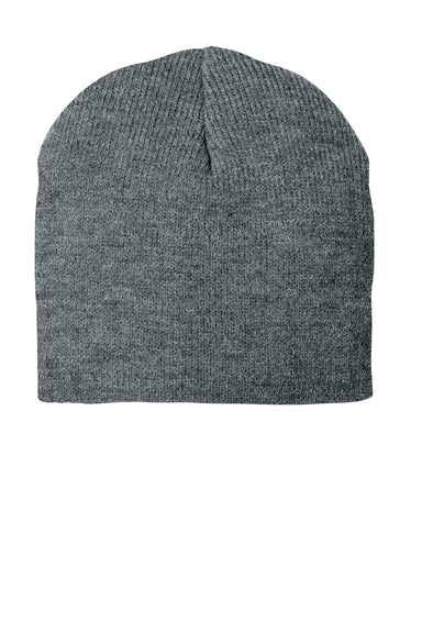 Port & Company Hats CP91 Unisex Beanie Athletic Oxford Grey Flat Front