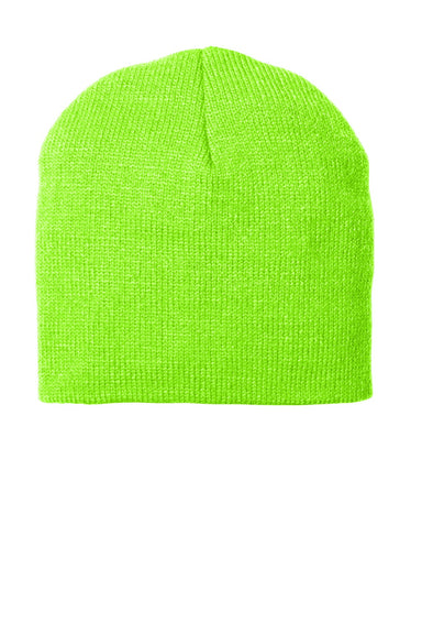 Port & Company Hats CP91 Unisex Beanie Neon Green Flat Front