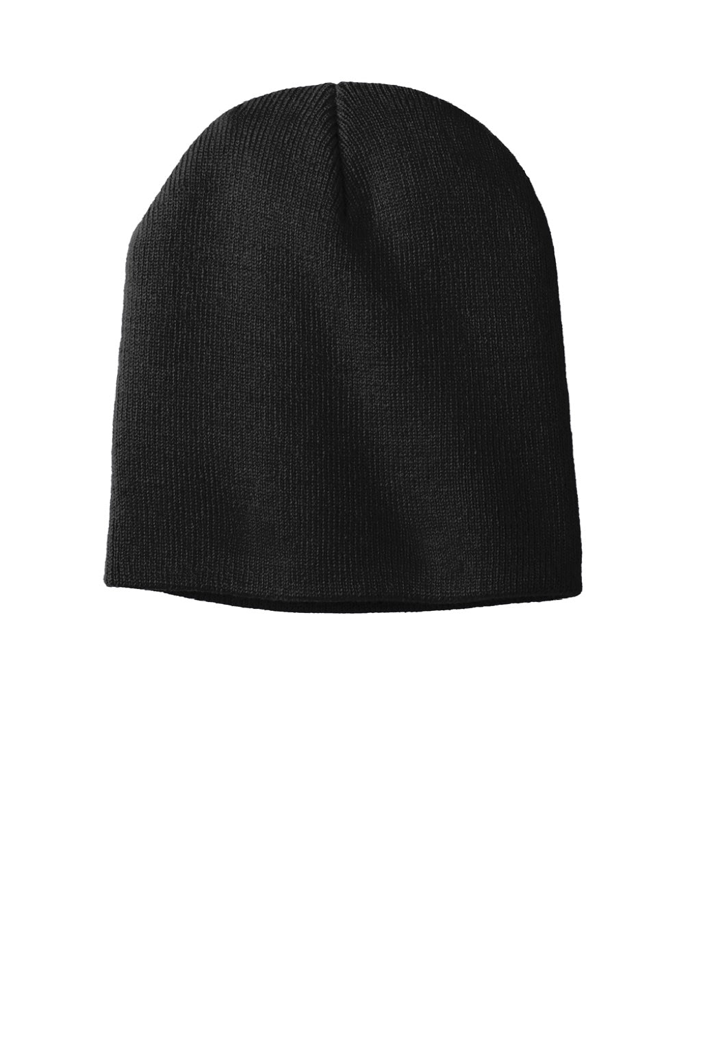 Port & Company Hats CP94 Unisex Knit Beanie Black Flat Front