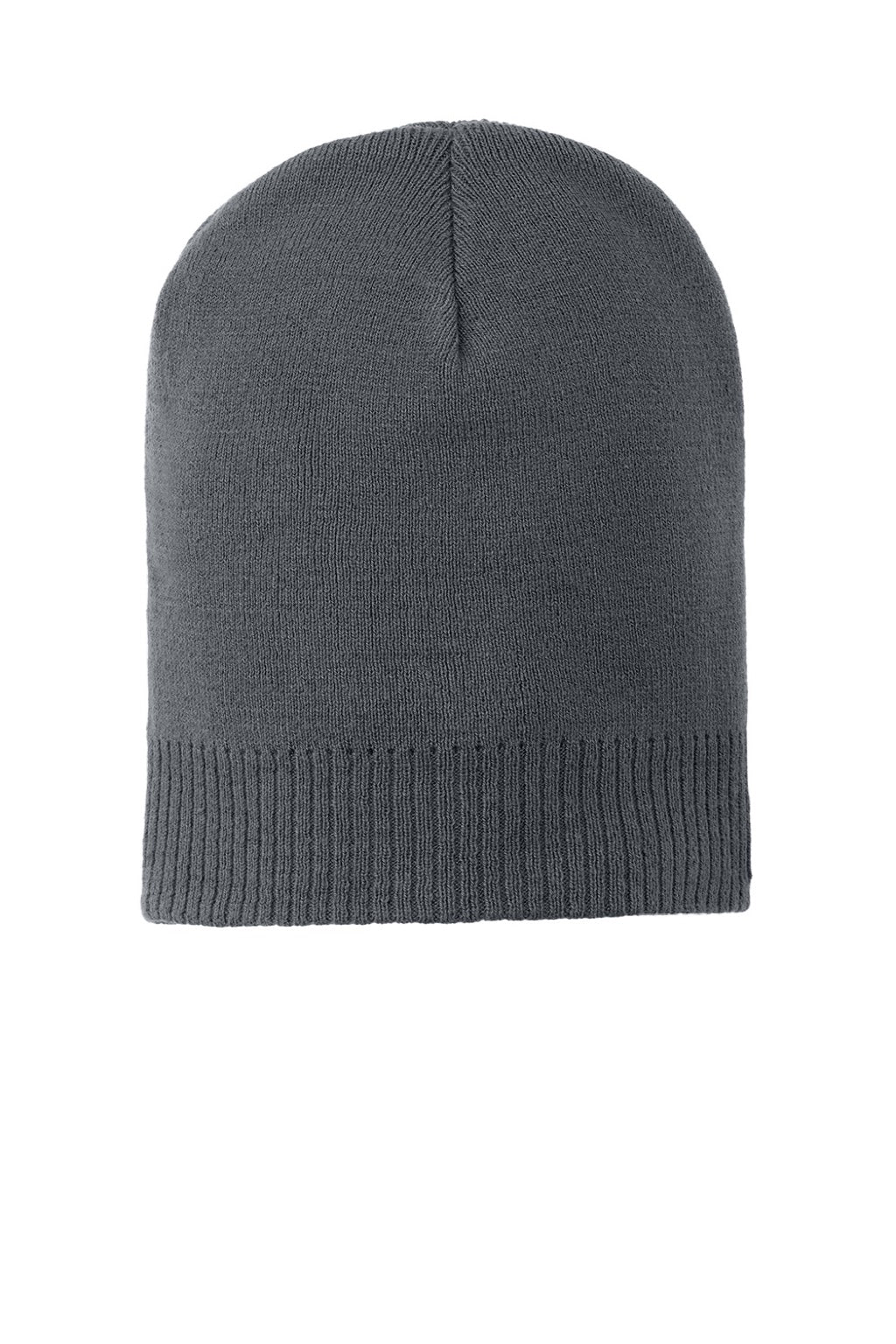 Port Authority Hats CP95 Mens Beanie Graphite Grey Flat Front