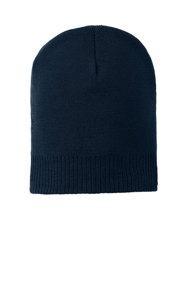 Port Authority Hats CP95 Mens Beanie Navy Blue Flat Front