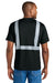 CornerStone CS206 Mens Enhanced Visibility Moisture Wicking Short Sleeve Crewneck T-Shirt w/ Pocket Black Model Back