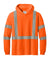 CornerStone CS208 Mens ANSI 107 Class 3 Segmented Tape Long Sleeve Hooded T-Shirt Hoodie Safety Orange Flat Front