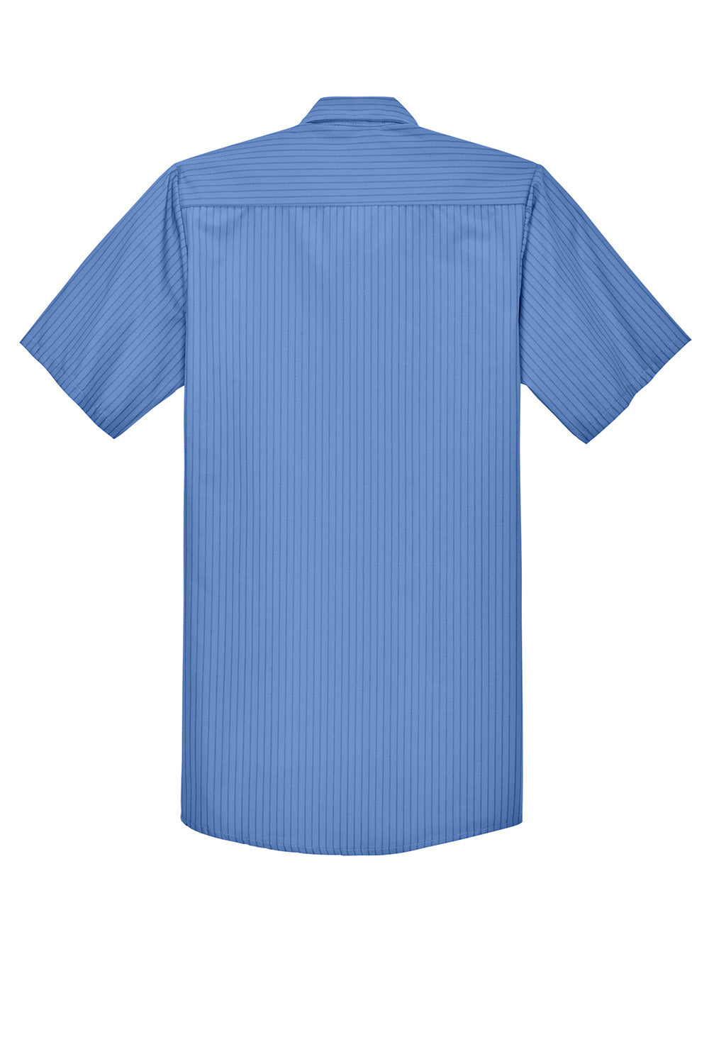 Red Kap CS20/CS20LONG Mens Industrial Moisture Wicking Short Sleeve Button Down Shirt w/ Double Pockets Petrol Blue/Navy Blue Flat Back