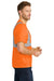CornerStone CS401 Mens Moisture Wicking Short Sleeve Crewneck T-Shirt w/ Pocket Safety Orange Model Side