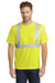 CornerStone CS401 Mens Moisture Wicking Short Sleeve Crewneck T-Shirt w/ Pocket Safety Yellow Model Front