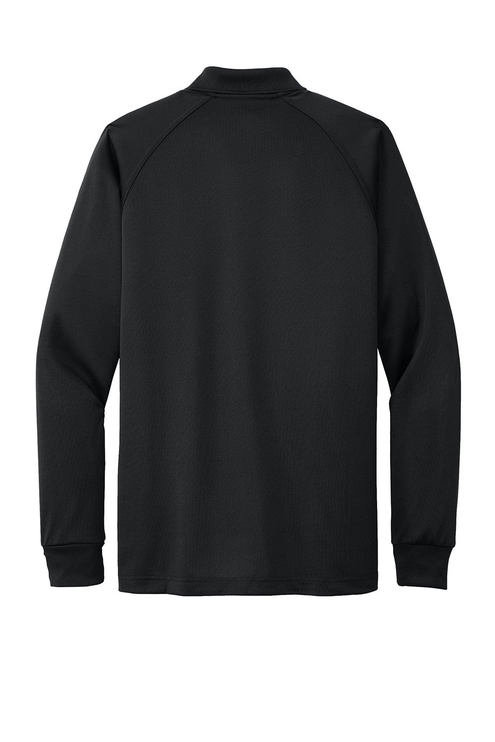 CornerStone CS410LS Mens Select Tactical Moisture Wicking Long Sleeve Polo Shirt Black Flat Back