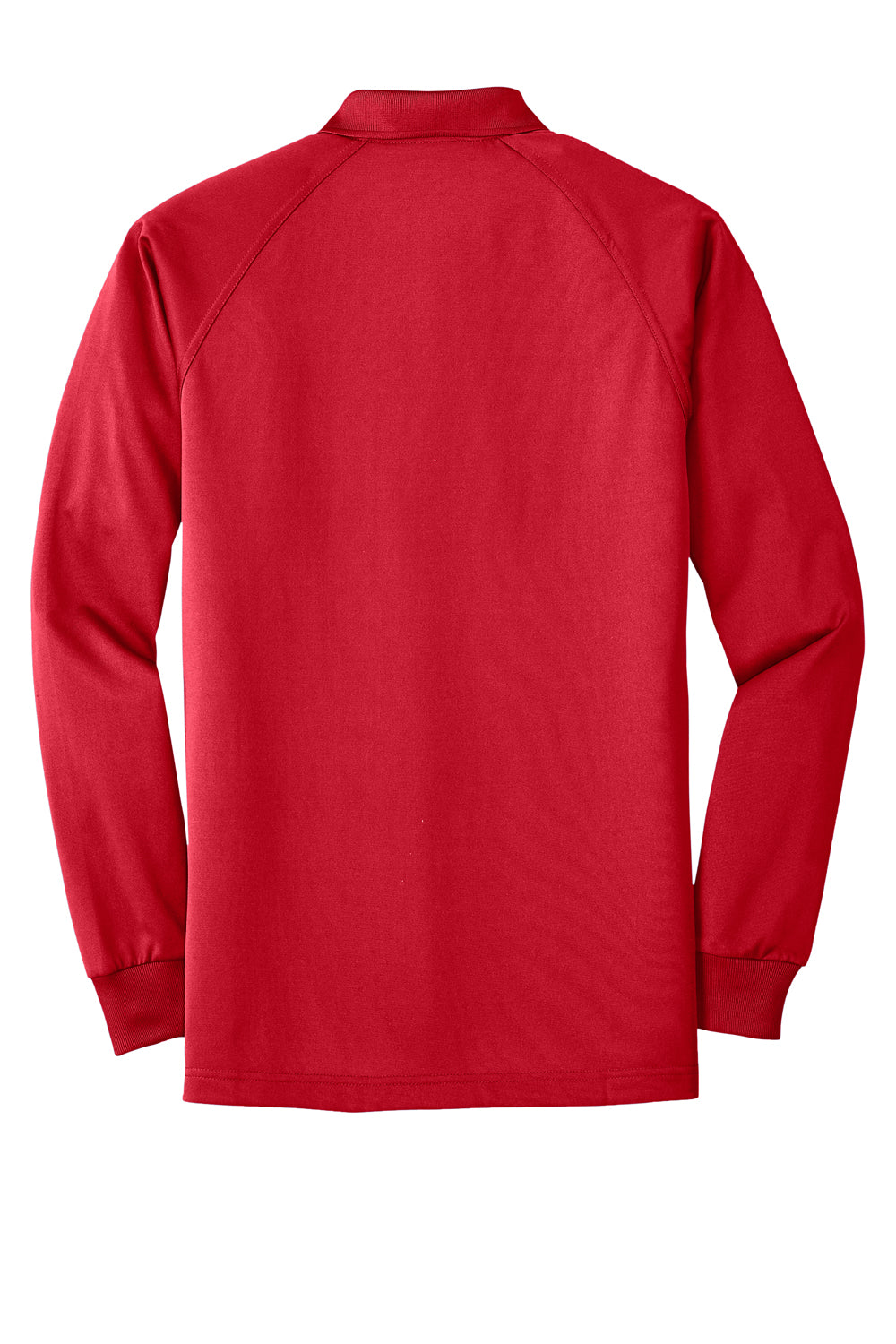 CornerStone CS410LS Mens Select Tactical Moisture Wicking Long Sleeve Polo Shirt Red Flat Back