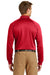 CornerStone CS410LS Mens Select Tactical Moisture Wicking Long Sleeve Polo Shirt Red Model Back