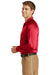 CornerStone CS410LS Mens Select Tactical Moisture Wicking Long Sleeve Polo Shirt Red Model Side