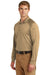 CornerStone CS410LS Mens Select Tactical Moisture Wicking Long Sleeve Polo Shirt Tan Model 3q
