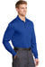 CornerStone CS412LS Mens Select Moisture Wicking Long Sleeve Polo Shirt Royal Blue Model 3q