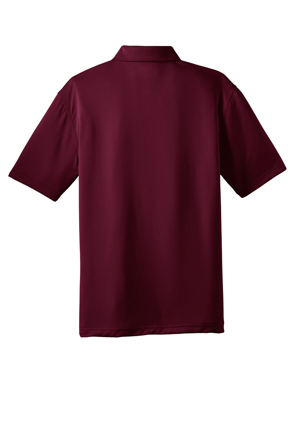 CornerStone CS412/TLCS412 Mens Select Moisture Wicking Short Sleeve Polo Shirt Maroon Flat Back
