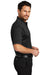 CornerStone CS415 Mens Select Moisture Wicking Short Sleeve Polo Shirt w/ Pocket Black/Smoke Grey Model Side