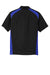 CornerStone CS416 Mens Select Moisture Wicking Short Sleeve Polo Shirt w/ Pocket Black/Royal Blue Flat Back