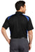 CornerStone CS416 Mens Select Moisture Wicking Short Sleeve Polo Shirt w/ Pocket Black/Royal Blue Model Back