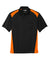 CornerStone CS416 Mens Select Moisture Wicking Short Sleeve Polo Shirt w/ Pocket Black/Shock Orange Flat Front