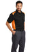 CornerStone CS416 Mens Select Moisture Wicking Short Sleeve Polo Shirt w/ Pocket Black/Shock Orange Model 3q
