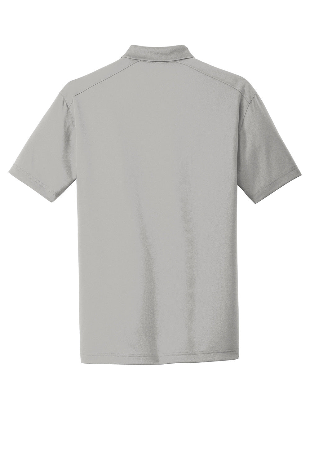 CornerStone CS418/TLCS418 Mens Select Moisture Wicking Short Sleeve Polo Shirt Light Grey Flat Back