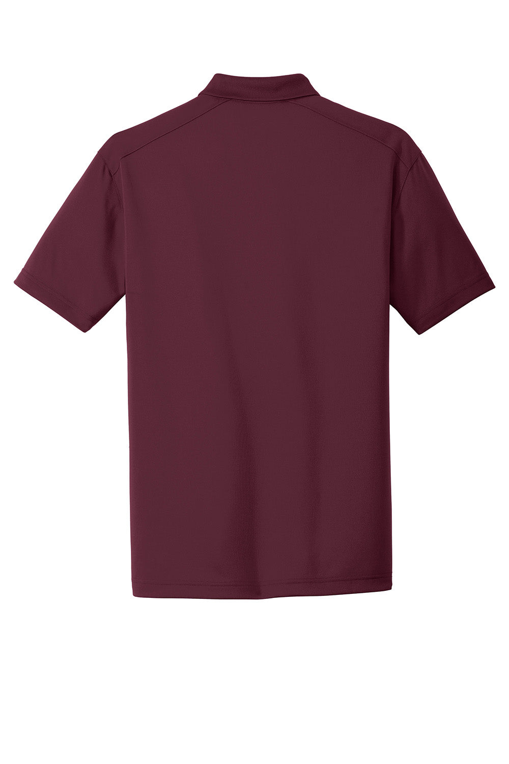CornerStone CS418/TLCS418 Mens Select Moisture Wicking Short Sleeve Polo Shirt Maroon Flat Back