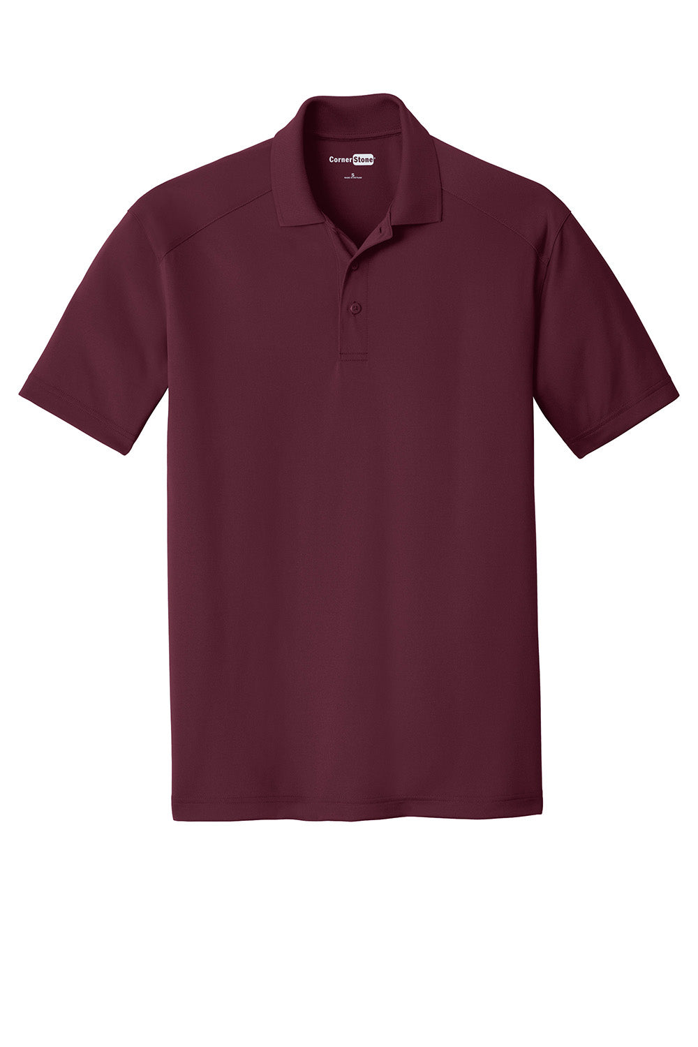 CornerStone CS418/TLCS418 Mens Select Moisture Wicking Short Sleeve Polo Shirt Maroon Flat Front