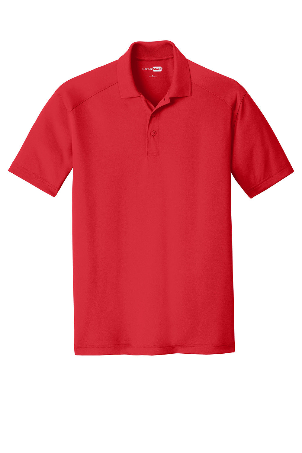 CornerStone CS418/TLCS418 Mens Select Moisture Wicking Short Sleeve Polo Shirt Red Flat Front