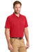 CornerStone CS418/TLCS418 Mens Select Moisture Wicking Short Sleeve Polo Shirt Red Model 3q