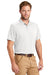 CornerStone CS418/TLCS418 Mens Select Moisture Wicking Short Sleeve Polo Shirt White Model 3q