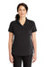 CornerStone CS419 Womens Select Moisture Wicking Short Sleeve Polo Shirt Black Model Front