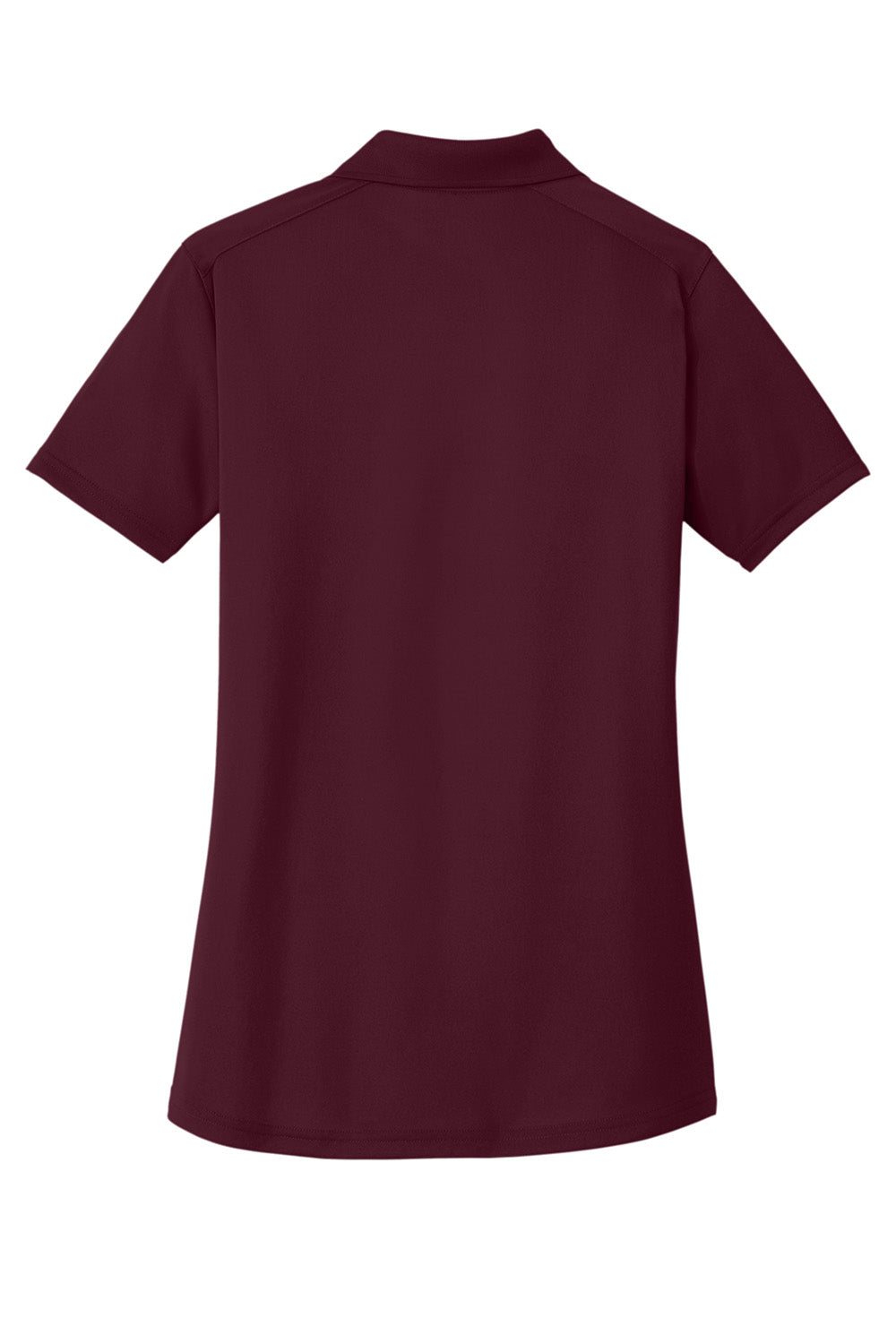CornerStone CS419 Womens Select Moisture Wicking Short Sleeve Polo Shirt Maroon Flat Back