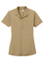 CornerStone CS419 Womens Select Moisture Wicking Short Sleeve Polo Shirt Tan Flat Front