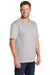 CornerStone CS430 Mens Short Sleeve Crewneck T-Shirt w/ Pocket Heather Grey Model 3q