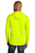 CornerStone CS440LSH Mens Workwear Pro Long Sleeve Hooded T-Shirt Hoodie Safety Yellow Model Back