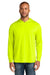 CornerStone CS440LSH Mens Workwear Pro Long Sleeve Hooded T-Shirt Hoodie Safety Yellow Model Front