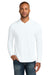 CornerStone CS440LSH Mens Workwear Pro Long Sleeve Hooded T-Shirt Hoodie White Model Front