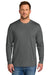 CornerStone CS440LSP Mens Workwear Pro Long Sleeve Crewneck T-Shirt w/ Pocket Metal Grey Model Front