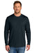 CornerStone CS440LSP Mens Workwear Pro Long Sleeve Crewneck T-Shirt w/ Pocket Navy Blue Model Front