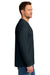 CornerStone CS440LSP Mens Workwear Pro Long Sleeve Crewneck T-Shirt w/ Pocket Navy Blue Model Side