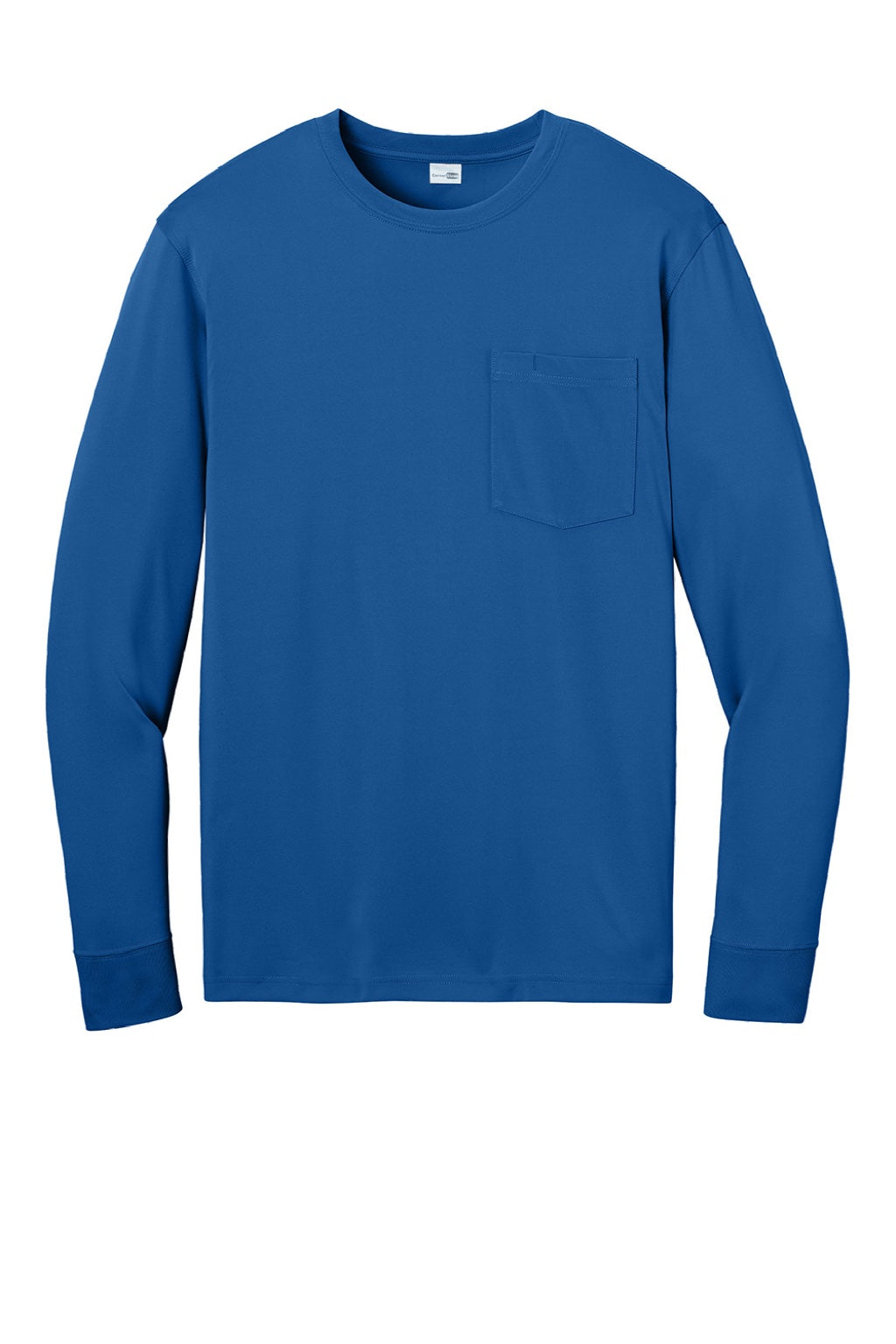 CornerStone CS440LSP Mens Workwear Pro Long Sleeve Crewneck T-Shirt w/ Pocket Royal Blue Flat Front