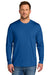 CornerStone CS440LSP Mens Workwear Pro Long Sleeve Crewneck T-Shirt w/ Pocket Royal Blue Model Front