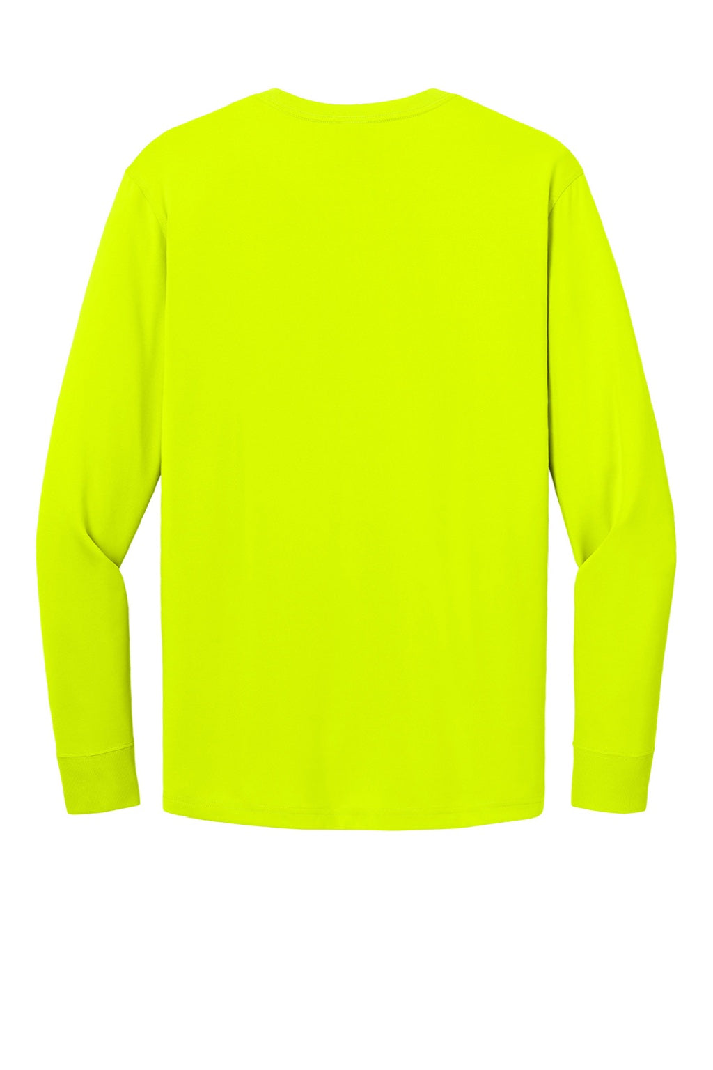 CornerStone CS440LSP Mens Workwear Pro Long Sleeve Crewneck T-Shirt w/ Pocket Safety Yellow Flat Back